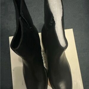 Sun + Stone Sleek Black Ankle Booties